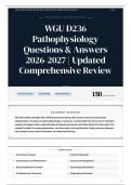 WGU D236 Pathophysiology Questions & Answers 2026-2027 Updated Comprehensive Review