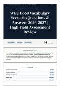 WGU D669 Vocabulary Scenario Questions & Answers 2026&sol;2027 High-Yield Assessment Review