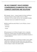 NR 442 COMMUNITY HEALTH NURSING&NewLine;COMPREHENSIVE EXAMINATION TEST WITH&NewLine;COMPLETE QUESTIONS AND SOLUTIONS