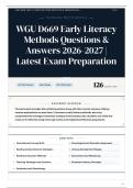 WGU D669 Early Literacy Methods Questions & Answers 2026&sol;2027 Latest Exam Preparation