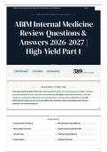 ABIM Internal Medicine Review Questions & Answers 2026&sol;2027 High-Yield Part 1