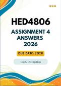 HED4806 Assignment 4 &vert;&vert;&lpar;Answers and Guidelines&rpar;&vert; Due Date 2026