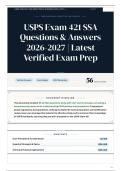 USPS Exam 421 SSA Questions & Answers 2026-2027 Latest Verified Exam Prep