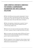 AMNH GENETICS GENOMICS GENETHICS&NewLine;FOR NURSING COMPREHENSIVE&NewLine;EXAMINATION TEST WITH COMPLETE&NewLine;SOLUTIONS