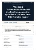 WGU D413 Telecommunications and Wireless Communications Questions & Answers 2026&sol;2027 Updated Review