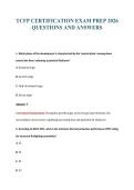 TCFP CERTIFICATION EXAM PREP 2026&NewLine;QUESTIONS AND ANSWERS