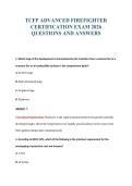 TCFP ADVANCED FIREFIGHTER&NewLine;CERTIFICATION EXAM 2026&NewLine;QUESTIONS AND ANSWERS
