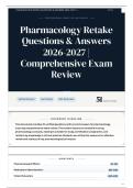 Pharmacology Retake Questions & Answers 2026-2027 Comprehensive Exam Review