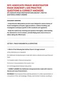 NYC ASSOCIATE FRAUD INVESTIGATOR EXAM 2026&sol;2027 &vert; PRACTICE QUESTIONS & CORRECT ANSWERS