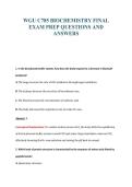 WGU C785 BIOCHEMISTRY FINAL&NewLine;EXAM PREP QUESTIONS AND&NewLine;ANSWERS