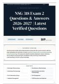 NSG 318 Exam 2 Questions & Answers 2026-2027 Latest Verified Questions