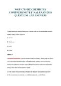 WGU C785 BIOCHEMISTRY&NewLine;COMPREHENSIVE FINAL EXAM 2026&NewLine;QUESTIONS AND ANSWERS