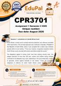 CPR3701 Assignment 1 &lpar;COMPLETE ANSWERS&rpar; Semester 2 2026 - DUE August 2026