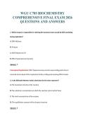 WGU C785 BIOCHEMISTRY&NewLine;COMPREHENSIVE FINAL EXAM 2026&NewLine;QUESTIONS AND ANSWERS