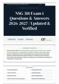 NSG 318 Exam 1 Questions & Answers 2026-2027 Updated & Verified