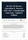 NR 304 CJE Review Questions & Answers 2026&sol;2027 Chamberlain University Updated Edition