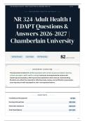 NR 324 Adult Health 1 EDAPT Questions & Answers 2026-2027 Chamberlain University