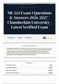 NR 324 Adult Health 1 Exam 3 Final Questions & Answers 2026-2027 Chamberlain University