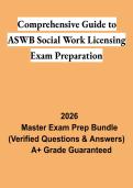 Comprehensive Guide to ASWB Social Work Licensing Exam Preparation PDF &vert; Study Guide&comma; Practice Questions & Exam Review 2026