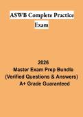 ASWB Complete Practice Exam PDF &vert; Social Work Licensing Practice Questions&comma; Answers & Exam Preparation Guide 2026