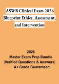 ASWB Clinical Exam 2026 Blueprint&colon; Ethics&comma; Assessment & Intervention PDF &vert; Study Guide&comma; Practice Questions & Exam Prep
