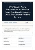 AANP Family Nurse Practitioner Certification Exam Questions & Answers 2026&sol;2027 Latest Verified Review