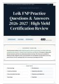 Leik FNP Practice Questions & Answers 2026&sol;2027 High-Yield Certification Review