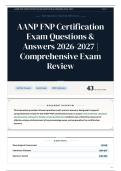 AANP FNP Certification Exam Questions & Answers 2026&sol;2027 Comprehensive Exam Review