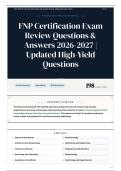 FNP Certification Exam Review Questions & Answers 2026&sol;2027 Updated High-Yield Questions