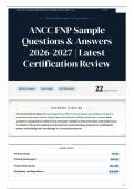 ANCC FNP Sample Questions & Answers 2026-2027 Latest Certification Review