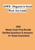 ASWB Diagnosis in Social Work Test Guide PDF &vert; Clinical Diagnosis Study Guide&comma; Practice Questions & Exam Review 2026