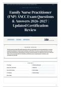 Family Nurse Practitioner &lpar;FNP&rpar; ANCC Exam Questions & Answers 2026-2027 Updated Certification Review