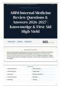 ABIM Internal Medicine Review Questions & Answers 2026&sol;2027 Knowmedge & First Aid High-Yield
