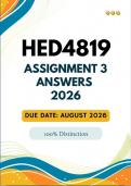HED4819 Assignment 3 &vert;&vert;&lpar;Answers and Guideline&rpar;&vert; Due Date August 2026