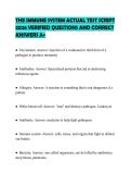 THE IMMUNE SYSTEM ACTUAL TEST SCRIPT&NewLine;2026 VERIFIED QUESTIONS AND CORRECT&NewLine;ANSWERS A&plus;&NewLine;