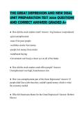 THE GREAT DEPRESSION AND NEW DEAL&NewLine;UNIT PREPARATION TEST 2026 QUESTIONS&NewLine;AND CORRECT ANSWERS GRADED A&plus;