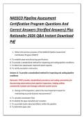 NASSCO Pipeline Assessment &NewLine;Certification Program Questions And &NewLine;Correct Answers &lpar;Verified Answers&rpar; Plus &NewLine;Rationales 2026 Q&A Instant Download &NewLine;Pdf 