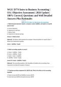 WGU D774 Intro to Business Accounting &vert; OA &vert; Objective Assessment &vert; 2026 Update &vert; 100&percnt; Correct&vert;&vert; Questions and Well Detailed Answers Plus Rationales