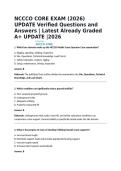 NCCCO CORE EXAM &lpar;2026&rpar; UPDATE Verified Questions and Answers &vert; Latest Already Graded A&plus; UPDATE &vert;2026