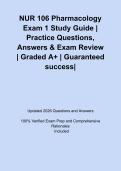 NUR 106 Pharmacology Exam 1 Study Guide &vert; Practice Questions&comma; Answers & Exam Review