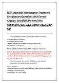 WEF Industrial Wastewater Treatment &NewLine;Certification Questions And Correct &NewLine;Answers &lpar;Verified Answers&rpar; Plus &NewLine;Rationales 2026 Q&A Instant Download &NewLine;Pdf 
