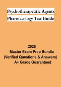 Psychotherapeutic Agents &ndash; Pharmacology Test Guide PDF &vert; Psychopharmacology Study Guide&comma; Practice Questions & Exam Review 2026