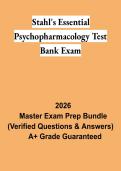 Stahl's Essential Psychopharmacology Test Bank Exam PDF &vert; Practice Questions&comma; Study Guide & Psychopharmacology Review 2026