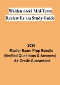 Walden 6645 Mid-Term Review Exam Study Guide PDF &vert; Practice Questions&comma; Answers & Exam Preparation 2026