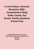 A Level History&colon; American Revolution 2026 &vert; Comprehensive Study Guide&comma; Causes&comma; Key Events&comma; Practice Questions & Exam Prep