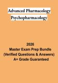 Advanced Pharmacology &ndash; Psychopharmacology Exam PDF &vert; Study Guide&comma; Practice Questions & Psychiatric Medication Review 2026