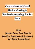Comprehensive Mental Health Nursing & Psychopharmacology Review Exam PDF &vert; Psychiatric Nursing Study Guide & Practice Questions 2026