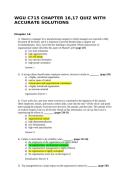 WGU C715 CHAPTER 16&comma;17 QUIZ WITH ACCURATE SOLUTIONS