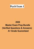Psych Exam 1 PDF &vert; Psychology Study Guide&comma; Practice Questions&comma; Answers & Exam Review 2026