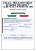 WGU D454 Adult Health III Bundle with complete solutions&period; Q&A